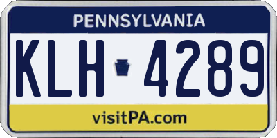 PA license plate KLH4289