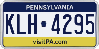 PA license plate KLH4295
