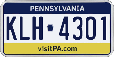 PA license plate KLH4301