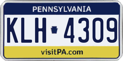 PA license plate KLH4309