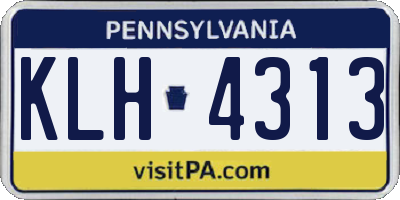 PA license plate KLH4313