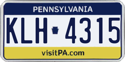 PA license plate KLH4315