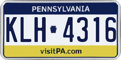PA license plate KLH4316