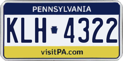 PA license plate KLH4322