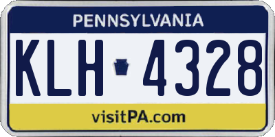 PA license plate KLH4328