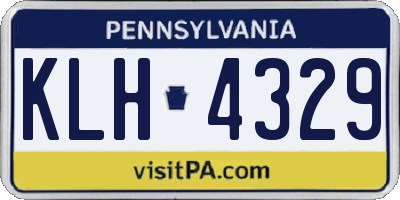PA license plate KLH4329