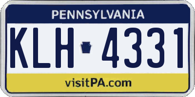 PA license plate KLH4331