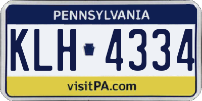 PA license plate KLH4334