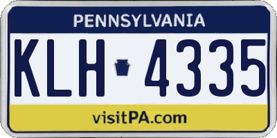 PA license plate KLH4335