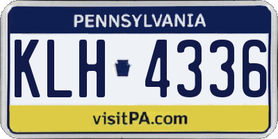 PA license plate KLH4336