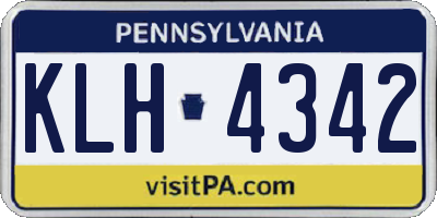 PA license plate KLH4342