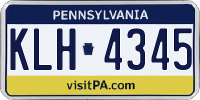 PA license plate KLH4345