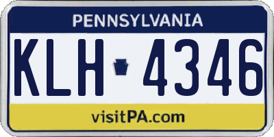 PA license plate KLH4346