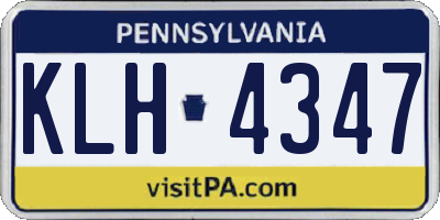 PA license plate KLH4347