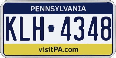 PA license plate KLH4348