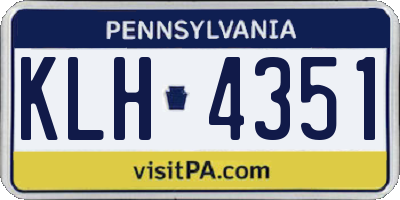 PA license plate KLH4351