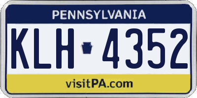 PA license plate KLH4352