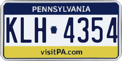 PA license plate KLH4354