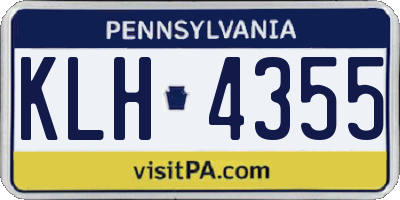 PA license plate KLH4355