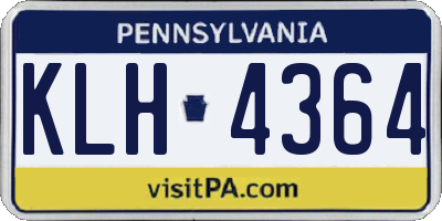 PA license plate KLH4364