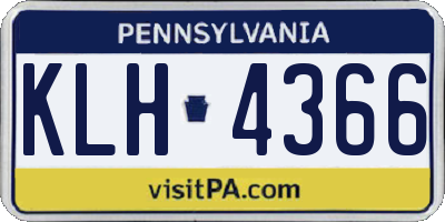 PA license plate KLH4366