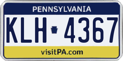PA license plate KLH4367