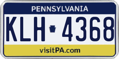 PA license plate KLH4368