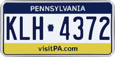 PA license plate KLH4372