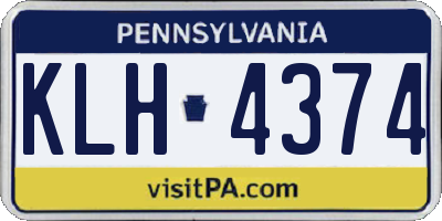 PA license plate KLH4374