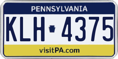PA license plate KLH4375