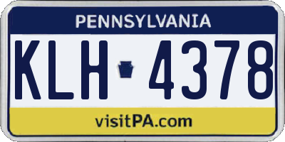 PA license plate KLH4378