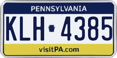 PA license plate KLH4385