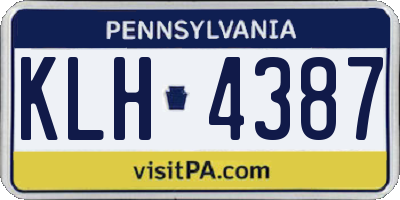 PA license plate KLH4387