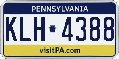 PA license plate KLH4388