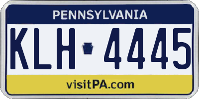 PA license plate KLH4445