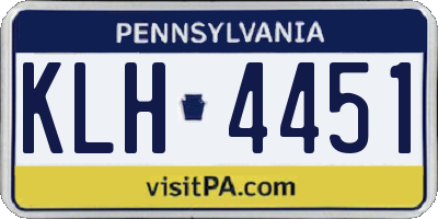 PA license plate KLH4451