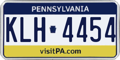 PA license plate KLH4454