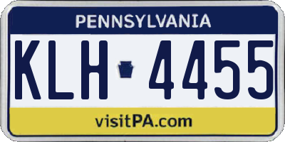 PA license plate KLH4455