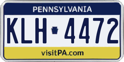 PA license plate KLH4472