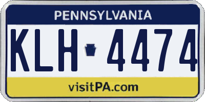 PA license plate KLH4474
