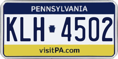 PA license plate KLH4502