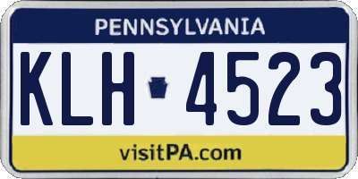 PA license plate KLH4523
