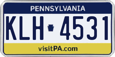 PA license plate KLH4531