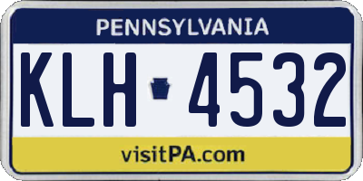 PA license plate KLH4532
