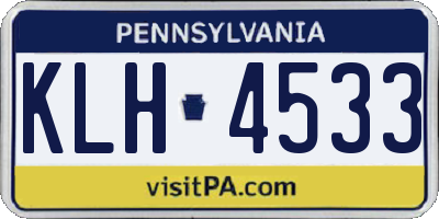 PA license plate KLH4533