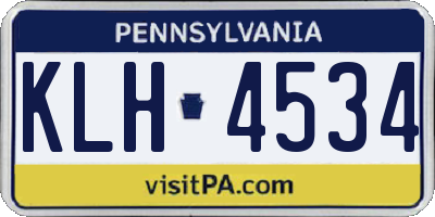 PA license plate KLH4534