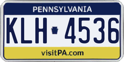 PA license plate KLH4536