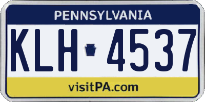 PA license plate KLH4537