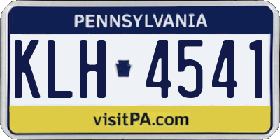 PA license plate KLH4541