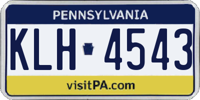 PA license plate KLH4543